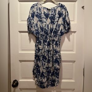 Tie-dye smocked waist dress